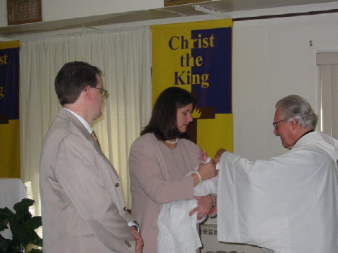 Sept 22 2002 Jane's baptism with priest